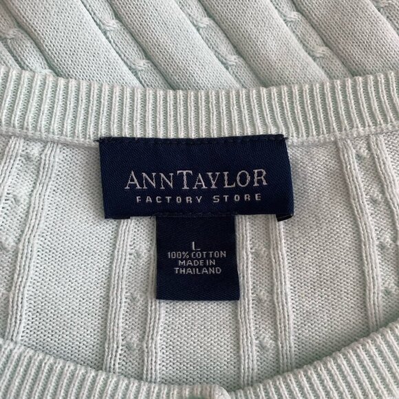 Ann Taylor Button Cardigan Sweater Large Light Mint Green - Picture 7 of 8